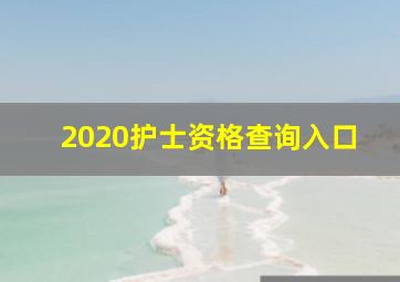 2020护士资格查询入口