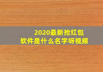 2020最新抢红包软件是什么名字呀视频