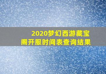 2020梦幻西游藏宝阁开服时间表查询结果