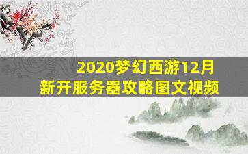 2020梦幻西游12月新开服务器攻略图文视频