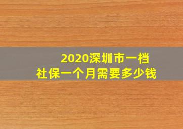 2020深圳市一档社保一个月需要多少钱