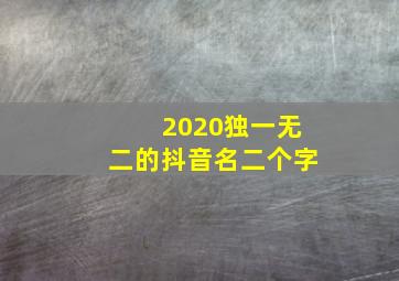 2020独一无二的抖音名二个字