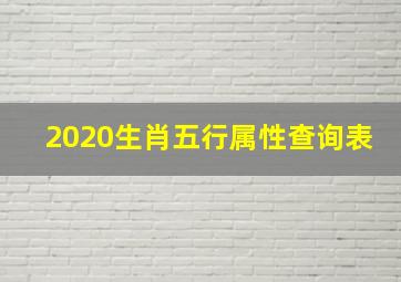 2020生肖五行属性查询表