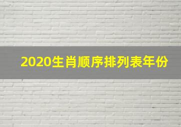 2020生肖顺序排列表年份