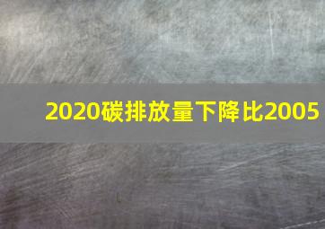 2020碳排放量下降比2005