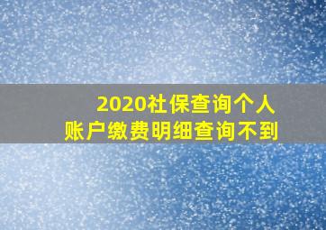 2020社保查询个人账户缴费明细查询不到