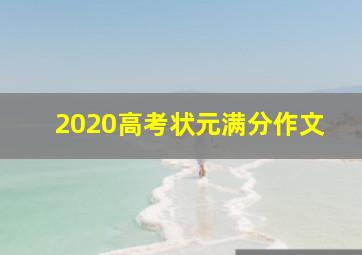 2020高考状元满分作文