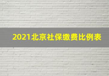 2021北京社保缴费比例表