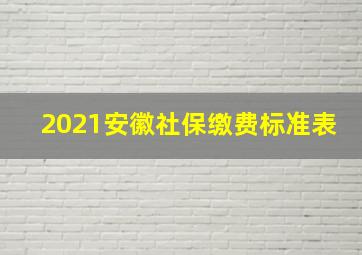 2021安徽社保缴费标准表