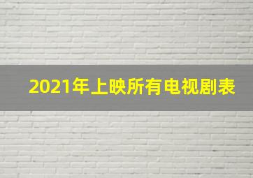 2021年上映所有电视剧表