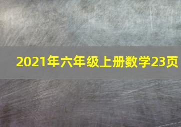 2021年六年级上册数学23页