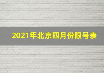 2021年北京四月份限号表