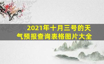 2021年十月三号的天气预报查询表格图片大全