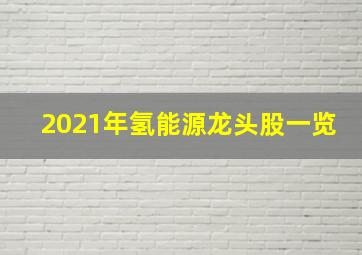 2021年氢能源龙头股一览