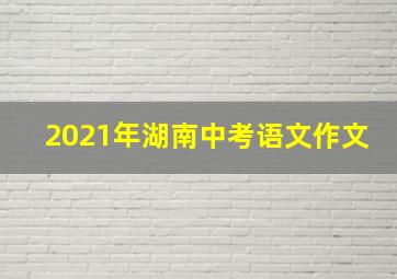 2021年湖南中考语文作文