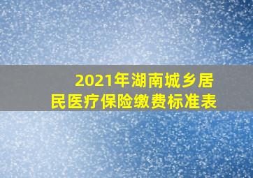 2021年湖南城乡居民医疗保险缴费标准表