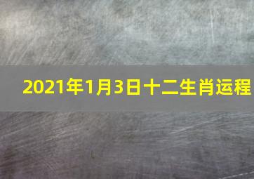 2021年1月3日十二生肖运程