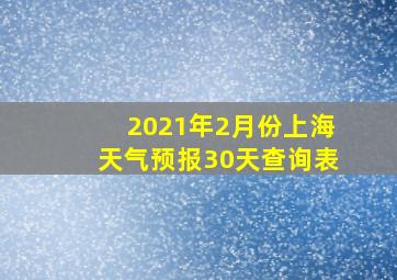 2021年2月份上海天气预报30天查询表