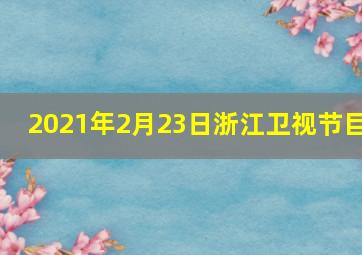 2021年2月23日浙江卫视节目