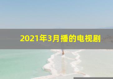 2021年3月播的电视剧