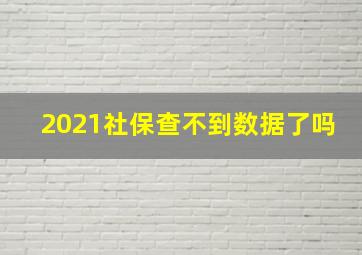 2021社保查不到数据了吗