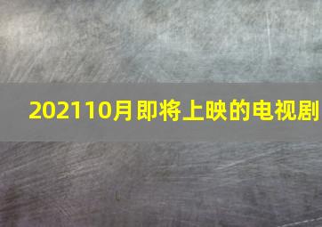 202110月即将上映的电视剧