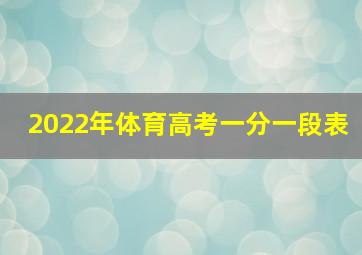 2022年体育高考一分一段表