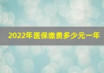 2022年医保缴费多少元一年