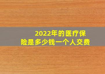 2022年的医疗保险是多少钱一个人交费