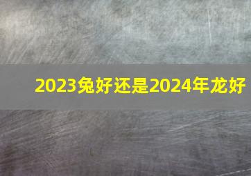 2023兔好还是2024年龙好