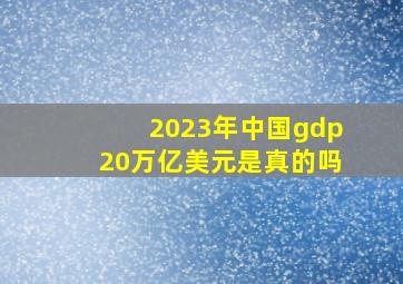 2023年中国gdp20万亿美元是真的吗