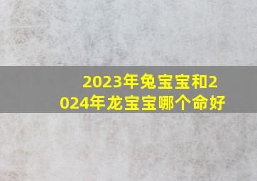 2023年兔宝宝和2024年龙宝宝哪个命好