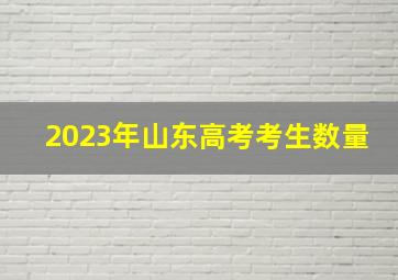 2023年山东高考考生数量