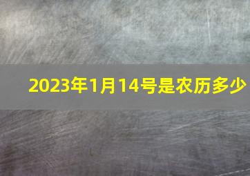 2023年1月14号是农历多少