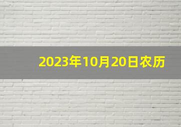 2023年10月20日农历