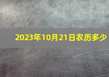 2023年10月21日农历多少