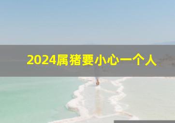 2024属猪要小心一个人