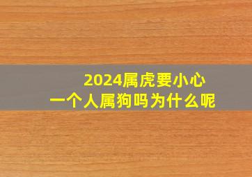 2024属虎要小心一个人属狗吗为什么呢