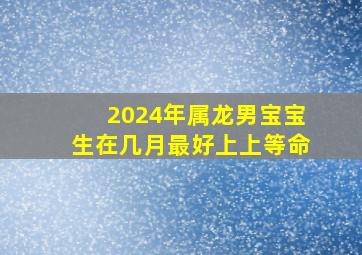 2024年属龙男宝宝生在几月最好上上等命