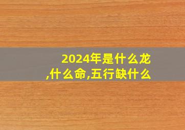 2024年是什么龙,什么命,五行缺什么