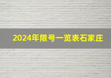 2024年限号一览表石家庄