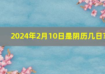 2024年2月10日是阴历几日?