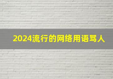 2024流行的网络用语骂人