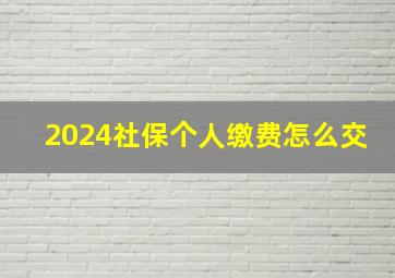 2024社保个人缴费怎么交