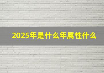 2025年是什么年属性什么