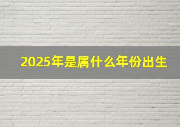 2025年是属什么年份出生