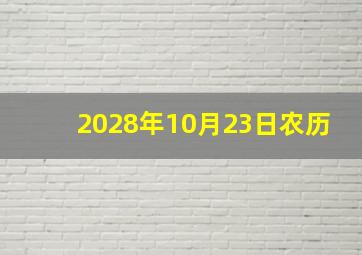 2028年10月23日农历