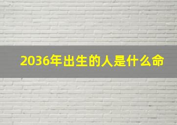 2036年出生的人是什么命