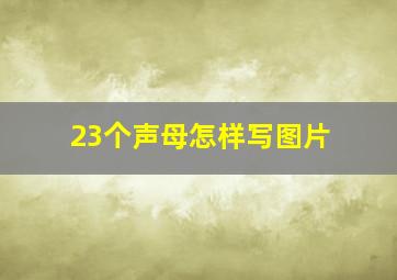 23个声母怎样写图片