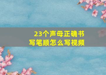 23个声母正确书写笔顺怎么写视频